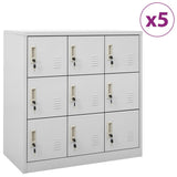 Locker Cabinets 5 pcs Light Grey 90x45x92.5 cm Steel 3095243