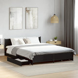 Bed Frame with Drawers without Mattress Black 135x190 cm Double 3279947