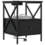 Bedside Cabinet with Drawer 2 pcs Black Oak 41.5 x 40.5 x 55 cm 859551