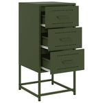 ZNTS Bedside Cabinet Olive Green 36x39x78 cm Steel 846586