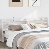 Headboard with Shelves White 200 cm Solid Wood Pine 850939