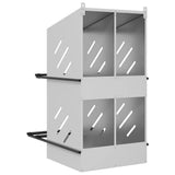 Chicken Nesting Box with 4 Compartments Galvanized Silver Metal 864354