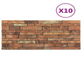 Wall Panels 10 pcs 100 x 50 cm Brown and White EPS Foam 42046094