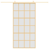 Sliding Door Gold 102.5x205 cm Frosted ESG Glass and Aluminium 155177