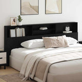 Headboard Cabinet Black Oak 220 x 19 x 101.5 cm Engineered Wood 879449