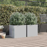 Planters 2 pcs Silver 42x40x39 cm Galvanised Steel 841558