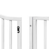 Dog Gate with Door Foldable 6 Panels White 480 cm Poplar Wood 3155617