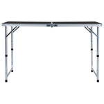ZNTS Foldable Camping Table Grey Aluminium 120x60 cm 48173