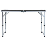 ZNTS Foldable Camping Table Grey Aluminium 120x60 cm 48173