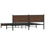 Metal Bed Frame without Mattress Brown Oak 200x200 cm 3301408