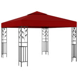 Gazebo with LED String Lights 3x3 m Wine Red 3070297