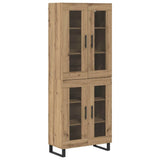 Highboard 2 pcs Artisan Oak Engineered Wood and Glass 3403196
