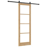 Sliding Door Natural and Black 78 x 232 cm 3332387
