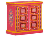 Sideboard Solid Mango Wood Pink Hand Painted 244839