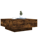 ZNTS Coffee Table with LED Lights Smoked Oak 80x80x31 cm 836592