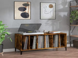 Record Cabinet Smoked Oak 100x38x48 cm Engineered Wood 831986
