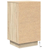 Bedside Cabinet with LED Lights Sonoma Oak 38x34x65 cm 861303