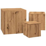 ZNTS Side Tables 3 pcs Artisan Oak Engineered Wood 856677
