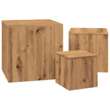 ZNTS Side Tables 3 pcs Artisan Oak Engineered Wood 856677