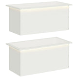 Garden Planter with LED 2 pcs White 40 x 80 x 40 cm Steel 8008157