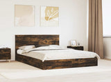 Storage Bed with Drawer Smoked Oak 140 x 200 cm Engineered Wood 3411205