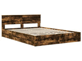Bed Frame with Drawer Smoked Oak 140 x 200 cm Engineer Wood 3410704
