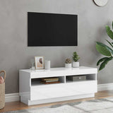 TV Cabinet with LED Lights High Gloss White 100x35x40 cm 804460