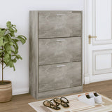 Shoe Cabinet Concrete Grey 63x24x103 cm Engineered Wood 342553