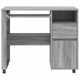 Desk with Wheels Grey Sonoma 91 x 50 x 77 cm Engineered Wood 869535