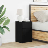 LED Bedside Cabinet Black oak 38 x 34 x 61 cm Engineered wood 874147