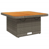 Garden Table Grey 80x80x71 cm Poly Rattan and Acacia Wood 368270