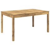 Garden Dinner Table White 147 x 88.5 x 75 cm Solid Acacia Wood 901715