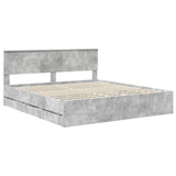 Bed Frame with Drawer Concrete Grey 180 x 200 cm Engineer Wood 3410682