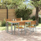 Garden Dining Set 5 pcs Grey and brown Solid acacia wood 3284363