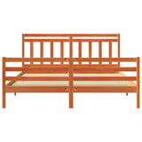 Bed Frame with Headboard Wax Brown 180 x 200 cm 3418142