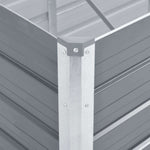 Garden Raised Bed Galvanised Steel 400x80x77 cm Grey 47060
