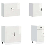 7 Piece Kitchen Cabinet Set Kalmar High Gloss White Engineered Wood 3314763