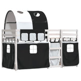 Bunk Bed without Mattress White&Black 90x190 cm Single Solid Wood Pine 3284030