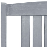 Outdoor Chair Set of 2 Grey Solid Acacia Wood Standard Durable 45944