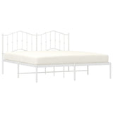 Metal Bed Frame without Mattress with Headboard White 183x213cm 373843