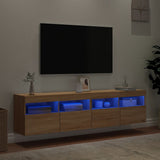 TV Wall Cabinets with LED Lights 2 pcs Sonoma Oak 80x30x40 cm 837202