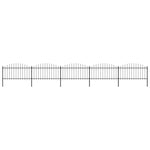 ZNTS Garden Fence with Spear Top Steel x8.5 m Black 277734