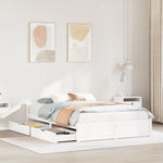 ZNTS Bed Frame without Mattress White 140x190 cm Solid Wood Pine 3301681