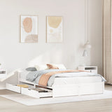 ZNTS Bed Frame without Mattress White 140x190 cm Solid Wood Pine 3301681