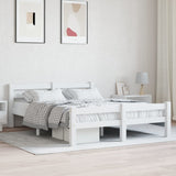 Bed Frame without Mattress White Solid Pinewood 140x200 cm 322071