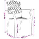 Garden Dining Set 7 pcs Anthracite Powder-Coated Steel 3379307