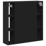Bathroom Mirror Cabinet Black 60x16x60 cm Engineered Wood 842426