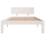 Bed Frame without Mattress White Solid Wood Pine 100x200cm 810486