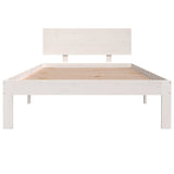 Bed Frame without Mattress White Solid Wood Pine 100x200cm 810486