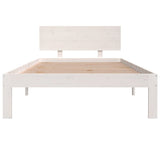 Bed Frame without Mattress White Solid Wood Pine 100x200cm 810486